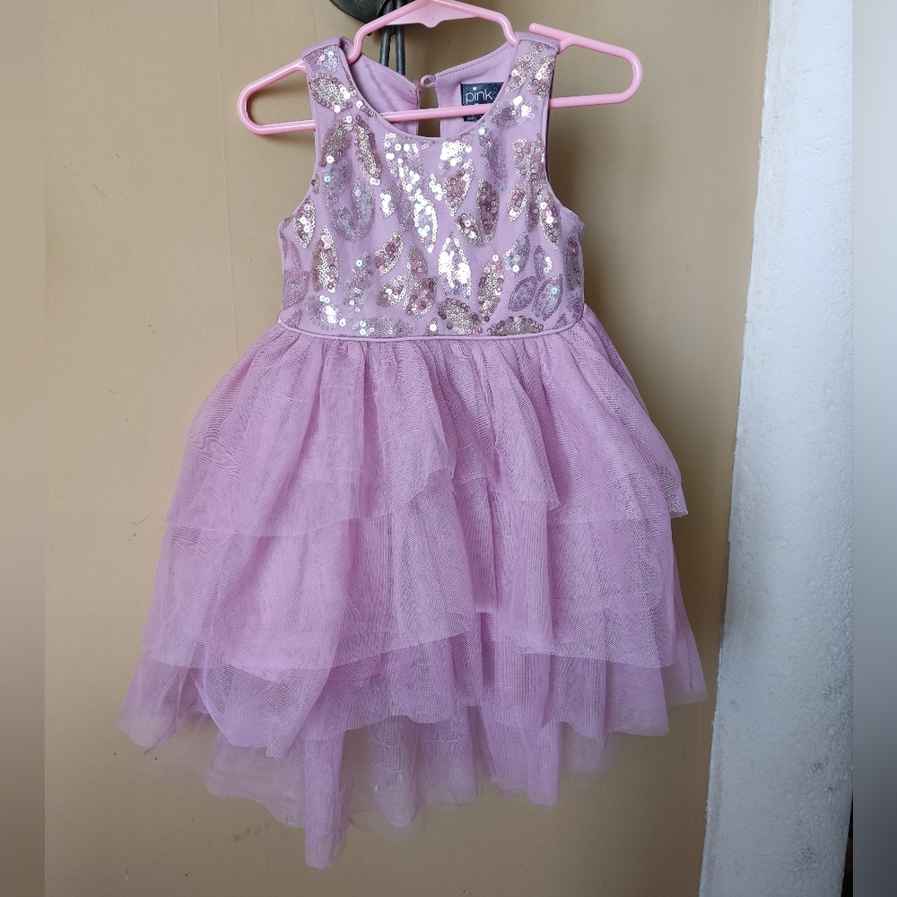 Pink & Violet Sequin Layered Dress Size 2